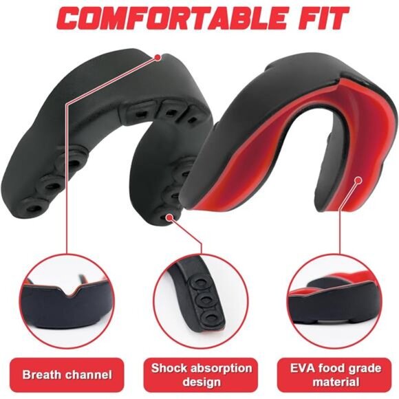 Mouth Guard - 5 Packs Football Mouth Guard, BPA Free Mouth Guard with Case - Picture 4 of 7
